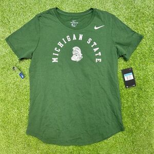 Nike Michigan State Sparty T-Shirt Womens Medium Green Spartans MSU NWT